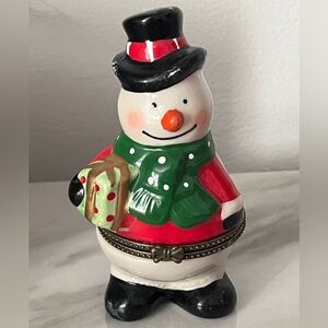 Snowman Trinket Box Figurine